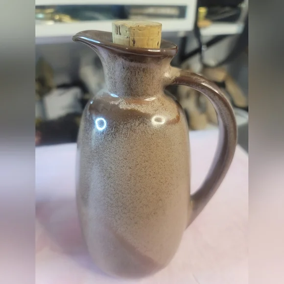 Brown Ceramic Pitcher Set Frankoma Vintage